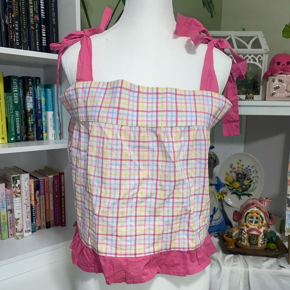 Maree Maree Coquette Ruffled Plaid Top 🎀✨